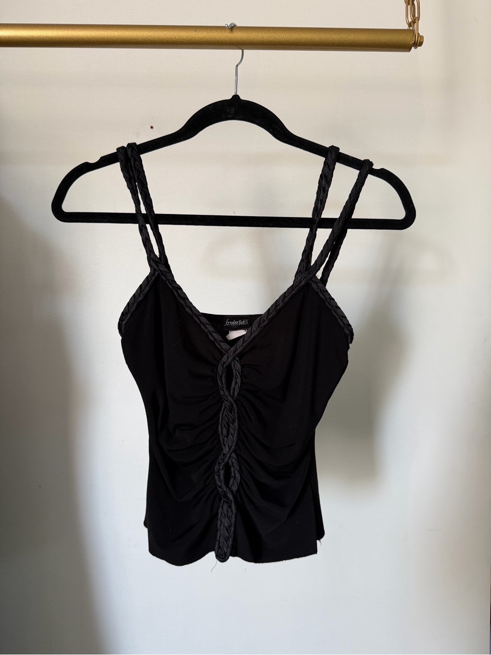 Fredericks of Hollywood black braided cami top
